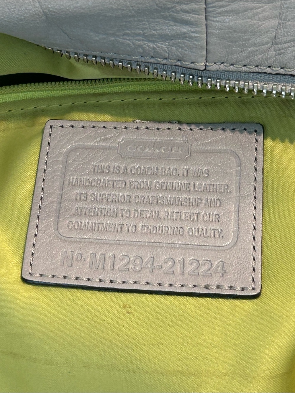 Coach Gray Pebbled Leather Shoulder Bag - Picture 11 of 13